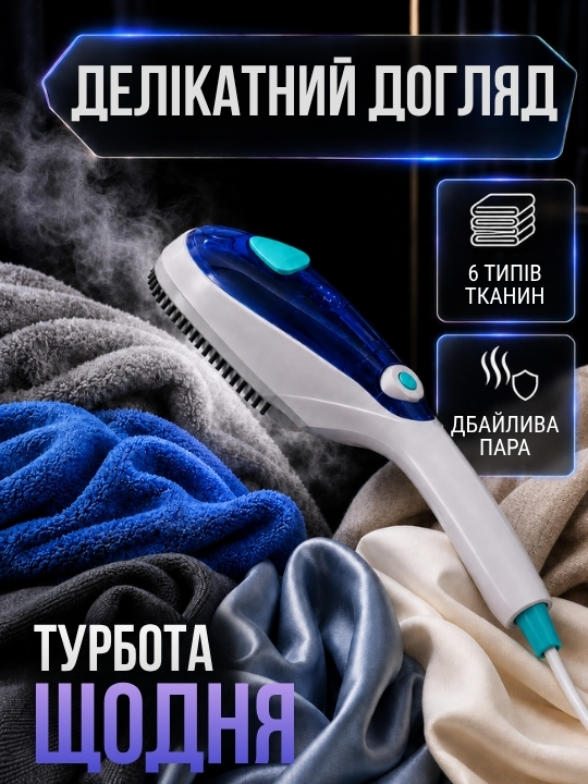 Ручний відпарювач для одягу фото